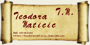 Teodora Matičić vizit kartica